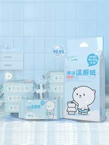 Khăn ướt có thể xả xuống bồn cầu, chất liệu tan trong nước không gây tắc nghẽn bồn cầu, và bao bì du lịch tiện dụng. - Nhiều màu - Xem 1