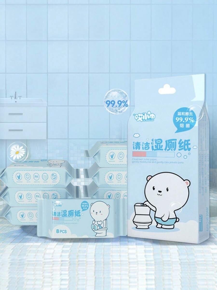 Khăn ướt có thể xả xuống bồn cầu, chất liệu tan trong nước không gây tắc nghẽn bồn cầu, và bao bì du lịch tiện dụng. - Nhiều màu - Xem 1