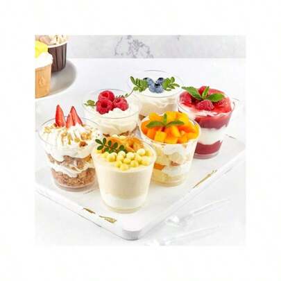 10/25/50 piezas Tazas de mousse de 200ml para herramientas de hornear, adecuadas para decoración, fiesta de cumpleaños, boda, vacaciones, tazas de postre para exteriores