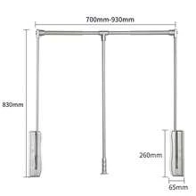Pull Down Wardrobe Lift 15KG Heavy Duty With SOFT CLOSE Clothes Hanging Rail - (700-930)*830mm - View 9