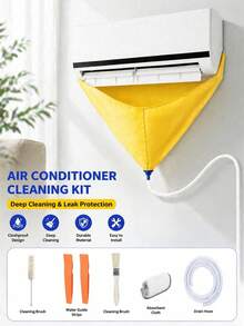 1/2/3 Set Air Conditioner Cleaning Kit - With Drain Hose & PVC Leak-Proof Maintenance Cap | For Living Room & Bedroom AC Units | Deep Clean & Maintain Performance | Welcome A Fresh Summer - Full Coverage - View 2