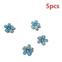 12/5/3/1pcs Women's Light Blue Crystal Hair Clips Mini Crystal Hairpins With Flower Design Sweet Artificial Bangs Hair Clips Girls Decorative Hair Accessories - Baby Blue - View 8