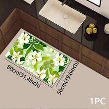 1pc Floral Pattern Printed Long Rug, Suitable For Living Room, Laundry Room, Bathroom, Bedroom, Kitchen, Entrance Mat - Multicolor - View 15