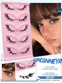 GROINNEYA 5 Cặp Mi Giả Mắt Mèo, Mi Giả Tiên, Mi Giả Lông Chồn Kiểu Wet Look, Mi Giả Manga, Mi Giả Xù, Mi 3D Mềm Mịn, Mi Dài Đuôi, Thích Hợp Cho Trang Điểm Tự Nhiên Và Hẹn Hò, Phụ Kiện Trang Điểm Dự Tiệc, Mùa Tốt Nghiệp - Xem 4