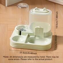 Dispensador de Agua y Comida 2 en 1 para Mascotas Grandes, Separación de Alimentos Secos y Húmedos, Plástico Resistente, Transparente, Sin Batería, Para Viajes de Perros y Gatos - verde - Ver 7