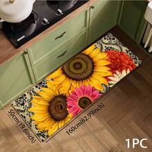 1pc Sunflower Pattern Printed Rug, Long Doormat Series, Suitable For Living Room, Laundry Room, Bathroom, Kitchen, Bedroom - Multicolor - View 10