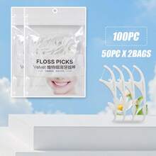 [300/200/150/100/50]Pcs Disposable Dental Floss Picks In Resealable Bag, Shred-Resistant Portable Teeth Cleaners For Plaque & Food Debris Removal, Hygienic Oral Care Tools For Home Travel Office Family Daily Use - 白色 - 查看 15