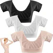 1 pieza Almohadillas para el sudor, chaleco transpirable anti sudor para mujeres y niñas que sudan mucho, para acampar - Blanco - Ver 1