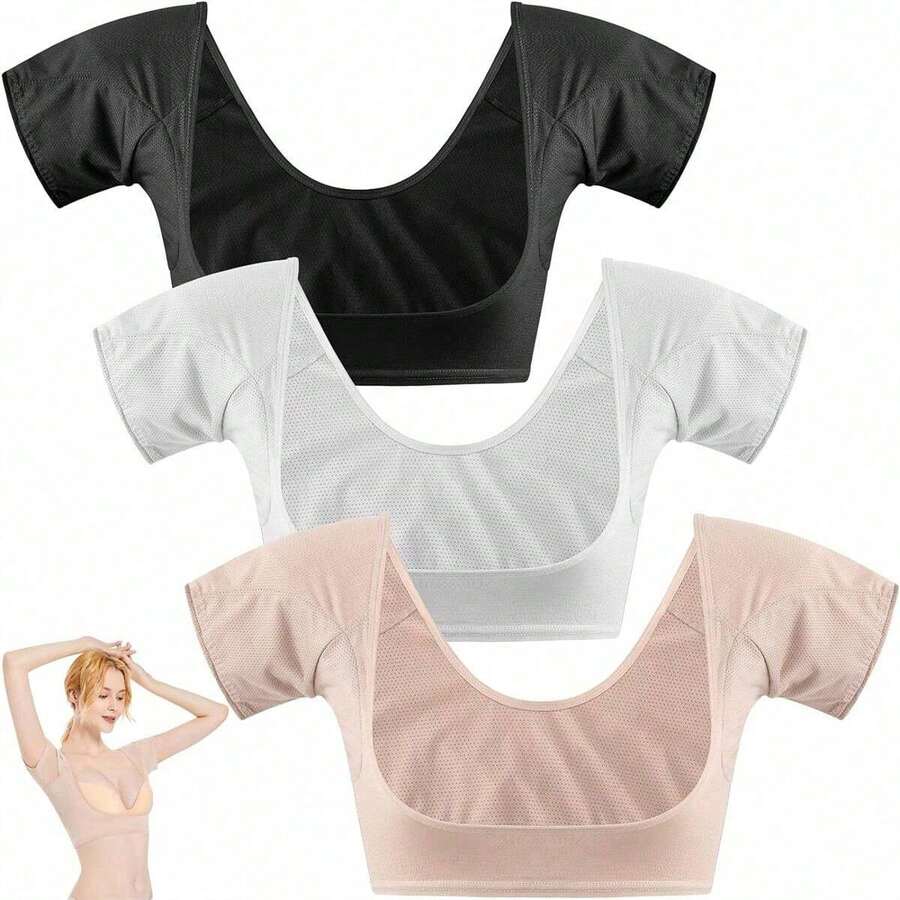 1 pieza Almohadillas para el sudor, chaleco transpirable anti sudor para mujeres y niñas que sudan mucho, para acampar - Blanco - Ver 1