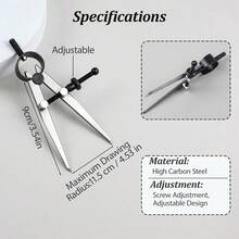 6-Inch Adjustable Lockable Steel Divider – Precision Leather, Wood & Metal Working Compass For Circles, Arcs, And Measurements - 1 - View 3