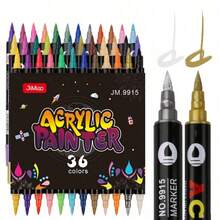 1pc 24/48/72 Colors Dual-Tip Dual-Color Acrylic Markers, One-Stroke Two-Color Glass Painting Layerable Soft Tip Markers For Art Students - Acrylic Marker - View 1