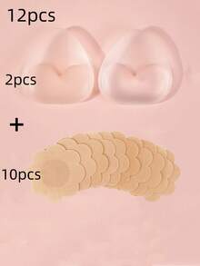 1 Cặp miếng độn ngực vô hình dày dặn dành cho nữ, miếng dán bikini, miếng nâng ngực, miếng lót silicon chống thấm nước, thích hợp sử dụng hàng ngày. - Nhiều màu - Xem 6