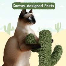 Cactus Cat Tree 59.5in Cat Tower W/Cute Perch Cozy Condo Convenient Climbing Ladder Moppy Fabric-Covered Cat House For Indoor Cats Green/Brown - như hình - Xem 7