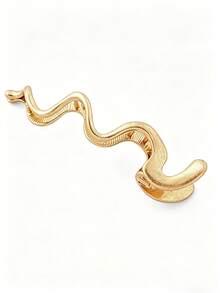 A European And American Minimalist Serpentine Metal Hair Clip, High-End Niche Back-Of-The-Head Hair Accessory, Elegant Hair Ornament - Gold - View 5