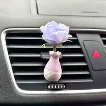 Simulation Rose Flower Shaped Car Air Vent Fragrance Clip, Floral Air Freshener Decor For Car Interior - Lily - View 12