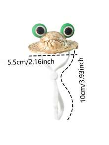 Sombrero de paja mini ajustable para hámsteres, sombreros decorativos para lagartos, camarrones, loros, pájaros pequeños - Champán - Ver 2