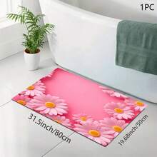 1pc Pink Floral Print Absorbent Mat/Drying Mat For Coffee Maker, Dishes - Polyester Absorbent Desktop Protective Mat With Rubber Anti-Slip Pad, For Kitchen Counter Decor, Home Bar And Dining Table - Multicolor - View 11