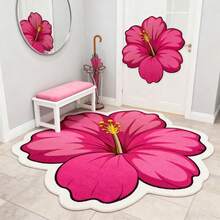 1pc Pink Floral Pattern Carpet, Luxury Creative Plush Bedroom Rug, Living Room Sofa Blanket Window Decor Carpet, Suitable For All Seasons Home Decor, Holiday Gift, Customizable Size With 1-5cm Tolerance - Multicolor - View 4