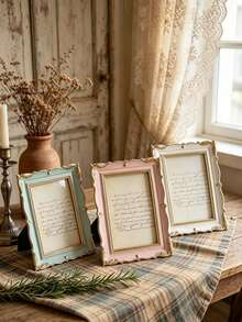 Cadre d'album de cartes vintage bronze K-Pop - Cadre rond vintage sculpté creux et cadre en arc baroque, cadre de portrait de mariage de style classique, décoration de bureau élégante pour la maison et cadeau de fête - 1 - Voir 4