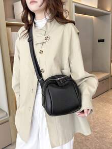 时尚简约女士贝壳包，休闲街头PU斜挎包，通勤单肩包 - 彩色 - 查看 7