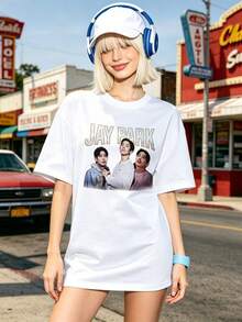 Camiseta de manga corta con cuello redondo suave y casual de verano para mujer, tops para salir, algodón, vintage, estilo callejero europeo y americano, casual deportivo, estilo unisex, estilo casual urbano, tops bonitos, Gen Z, curvas, ropa Y2K, camisetas divertidas, tops para damas, conjuntos de vacaciones para mujer, top lindo, camiseta gráfica, conjuntos de primavera, camisetas holgadas, ropa de calle retro, estilo de los 90, estilo de los 2000, subcultura, top negro, tops blancos, atuendo de fiesta de los 90. Blanco - Blanco - Ver 11