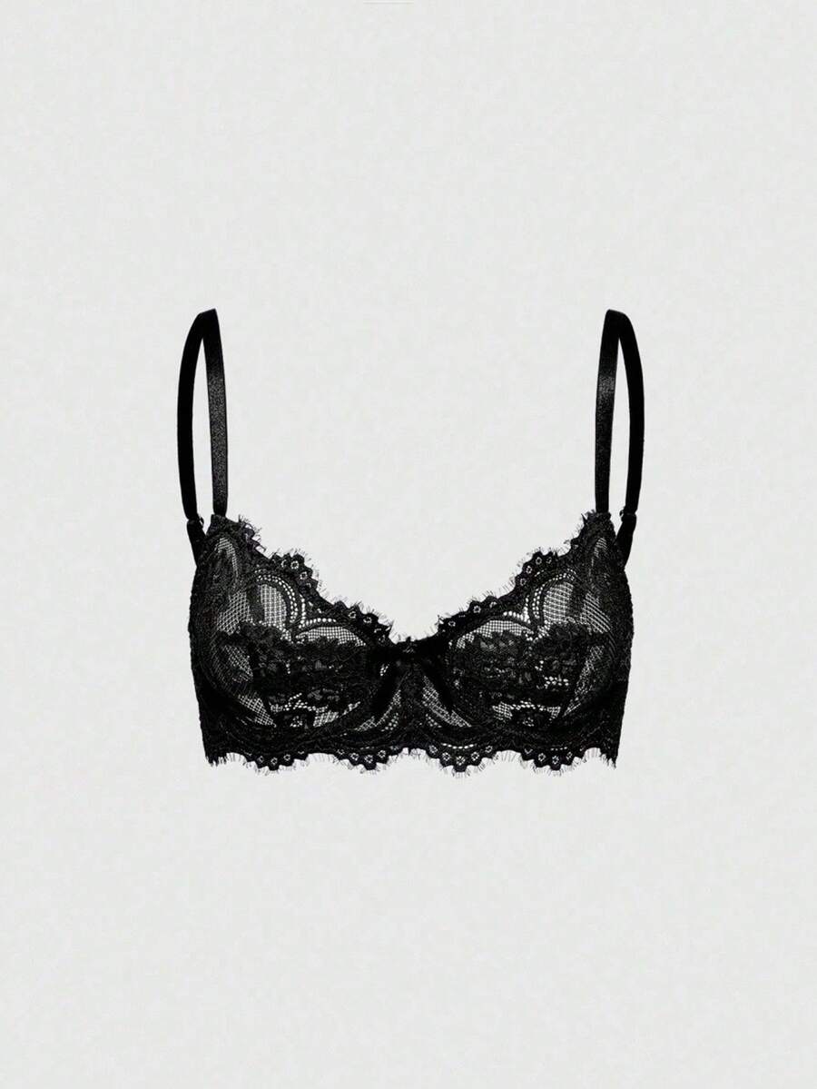 Women's Lace Lingerie Set, Valentine's Day Sexy Lingerie, Sexy Lingerie - Black - View 1