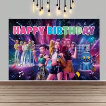 Phông nền chụp ảnh tốt nghiệp K-Pop D Emon Hunters, phông nền chúc mừng tốt nghiệp. - Nhiều màu - Xem 2