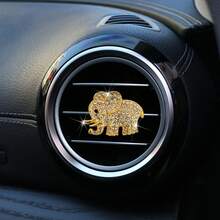 Sparkling Rhinestone Elephant Shaped Car Air Vent Clip, Delicate Rhinestone Car Fragrance Decor For Women - Elephant - View 9