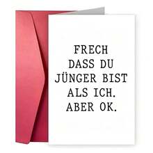 1pc LOL German Humor Birthday Card - "You'Re Younger Than I Am, But That Doesn'T Really Count." Versatile Card, Clever Present For Friends, Family, Wife, Or Husband - One Size Fits All - View 7