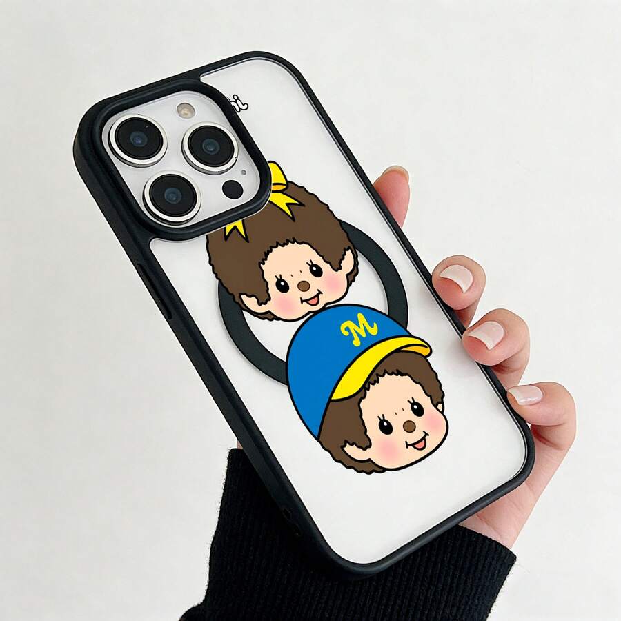 マカロンカラー クリア磁気ケース アニマルプリント レディース スマホケース  17pro Max/17pro/17/11/12/13/14/15/15Pro/15PluS/15Pro Max/16/16Pro/16PluS/16Pro Max/MIN/X/XR 対応 ソフト TPU 耐衝撃 傷防止 日常使い インスタ映え - 黑色 - チェックする 1