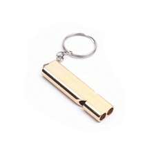 1 PC Flat Aluminum Dual Frequency Survival Whistle Double Barrel Outdoor Survival Whistle EDC Tool - Multicolor - View 8