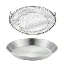 2pcs Heavy Duty Stainless Steel Oil Draining Rack With Tray - Oil Filtering And Cooling Rack With Tray - Multipurpose Kitchen Accessory For Frying, Grilling, Vegetable Washing And Display - Essential Tool For BBQ Enthusiasts And Home Chefs - Multicolor - View 14