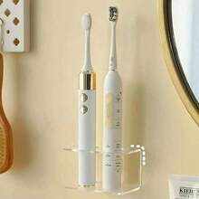 1 Transparent Acrylic Wall-Mounted Electric Toothbrush Storage Rack, No Need To Drill For Installation, Waterproof And Moisture-Proof, Bathroom Special Storage Device, Simple And Transparent, Space-Saving, Convenient To Store Electric Toothbrushes - Multicolor - View 3