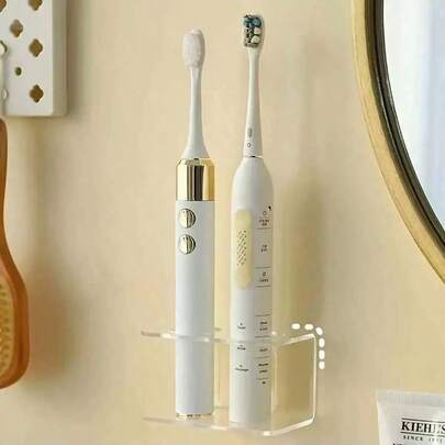 1 Giá đỡ bàn chải đánh răng điện treo tường bằng acrylic trong suốt, không cần khoan, chống thấm nước, dùng trong phòng tắm, thiết kế tối giản, tiết kiệm không gian, tiện lợi để cất giữ bàn chải đánh răng điện, giúp mặt bàn luôn gọn gàng.