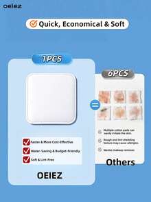 OEIEZ Kapas Ekstra Besar Premium, Versi Terbaru Bebas Serat Lembut dengan Tepi Jahitan, Desain Bulat, Struktur 3 Lapisan Unik, Bantalan Penghapus Riasan Super Penyerap, Cocok untuk Semua Jenis Kulit, Tisu Pembersih Wajah, Cotton Swab, Tisu Penghapus Riasan - View 8