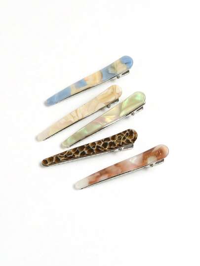 Kẹp tóc cá sấu bằng axetat tối giản thời trang dành cho nữ và bé gái, dài 6.5cm/2.56in, kẹp tóc bên hông bằng hợp kim cao cấp sang trọng, kẹp tóc nhỏ thanh lịch thường ngày, dễ đeo, phụ kiện tóc đa năng.