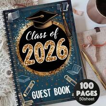 2026届毕业纪念册，适合作为毕业纪念品签名簿，附有祝福语 - A5纸质，适用于同学、校友、老师、婚礼、迎婴派对、礼物和校园活动 - D - 查看 3