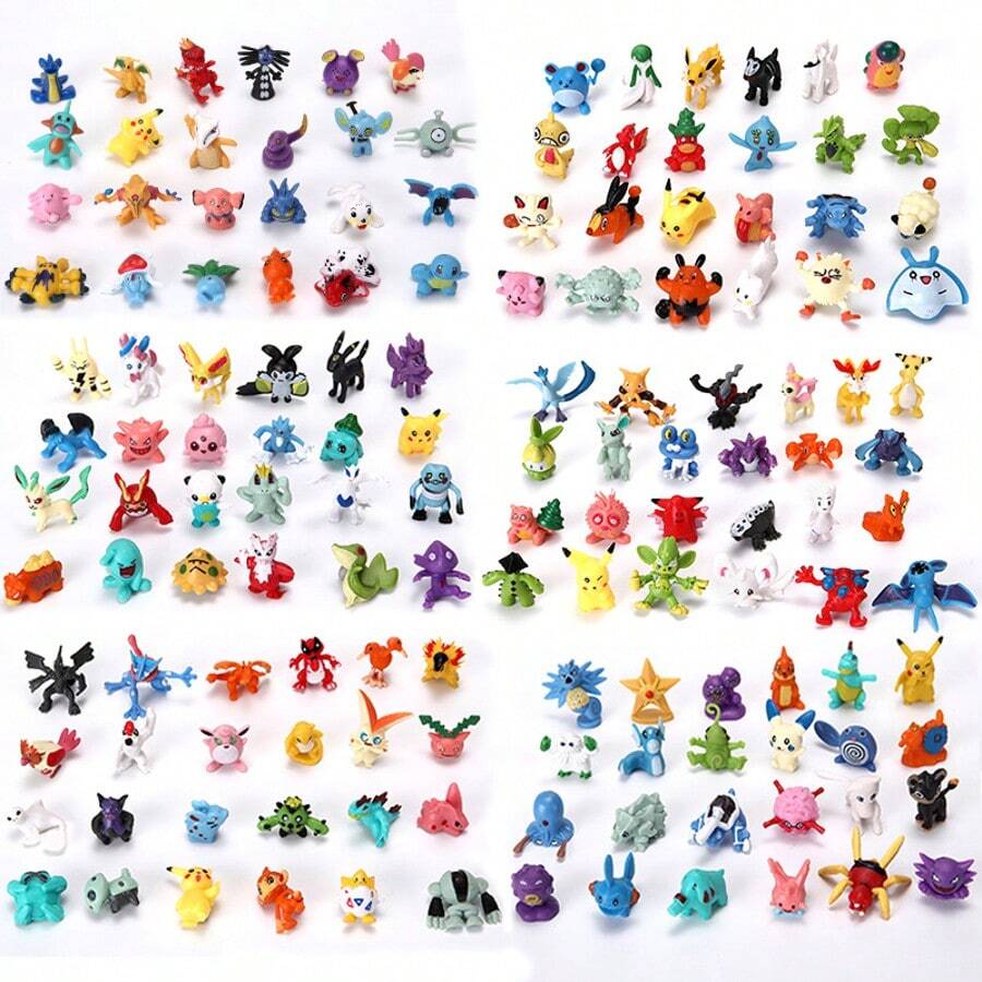 24Pcs 2-3cm Mini Figures Dolls, Pocket Monster Action Figure Ornaments, Cute Cartoon Capsule , Desktop Decor Collectible Gifts Random Style - Multicolor - View 1