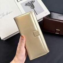 Versatile And Elegant Long Women's Wallet, High-End Design, Hand-Held, Light Luxury Women - Burgundy - View 6
