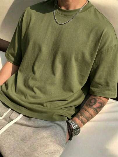 Camiseta Blanca Básica Oversized Vintage, Estilo Y2K Minimalista Clean Fit, Top Liso De Algodón Transpirable Para Verano, Ideal Para Personalizar, Uso Diario Y Capas, Artículo Viral De Moda Con Tejido Suave Y Elástico