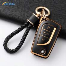 适用于丰田OTA智能钥匙遥控器的带挂绳保护套，适用于丰田OTA Fortuner、Tundra、Camry、Corolla、RAV4、Highlander、Corolla等车型，3/4键TPU智能钥匙保护套 - 汽车配件礼品 - 豐田C款 - 查看 3