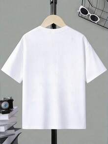 Disney Cars Flame Letter Boys' Short-Sleeve T-Shirt, Children's Summer Clothing - trắng - Xem 3