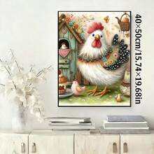 New 5D DIY Diamond Painting Kit - Countryside Chicken, Acrylic Diamond Art Mosaic Craft, Home Decor For Living Room, Bedroom, Gift For Mom, Frameless - View 4