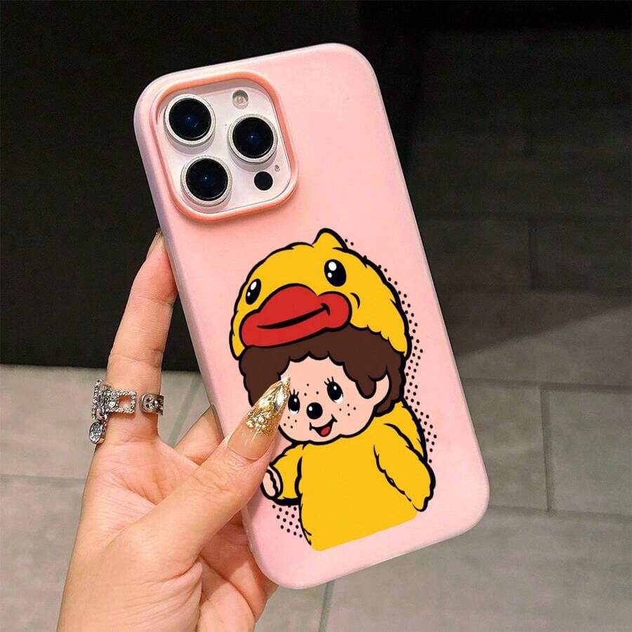スマホケース 2in1ケース ジェル風可愛いデザイン キャラクターイラスト 大人可愛い 女子向け TPU+PP二層構造 柔らかTPU 耐衝撃 カメラレンズ保護 17/16/15/14/13/12/11/5/7/8 Plus Pro Max 対応 インスタ映え プレゼント - 粉色 - チェックする 1