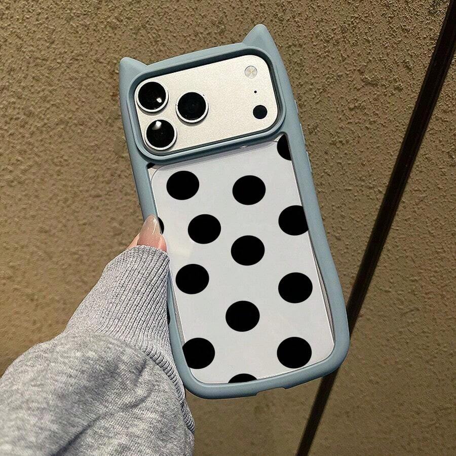 苹果スマホケースiphone15Pro猫耳iPhone17	耐衝撃14	クリア13かわいいIPhone17Pro機種対応iphone15 - 蓝色 - チェックする 1