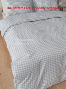2/3pcs Bedding Set (1 Duvet Cover + 1/2 Pillowcase, Comforter Not Included), Minimalist Blue Plaid Print, Soft, Breathable Bedding Set, Suitable For Bedroom, Guest Room, Dormitory - Multicolor - View 8