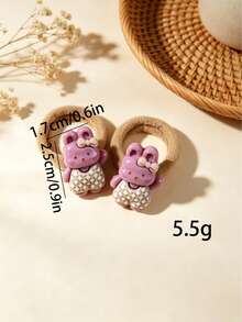 12pcs Cartoon Animal Decor Hair Scrunchies - Multicolor - View 5