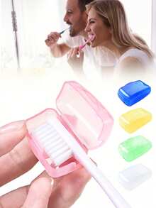1/2 piezas Estuche portátil de viaje para cepillo de dientes, caja de almacenamiento de cepillo de dientes con rayas antideslizantes, estuche de viaje para cepillo de dientes para exteriores, funda para cepillo de dientes, adecuado para uso diario en el hogar y viajes de negocios, vacaciones y camping, gimnasio, yate, dormitorio, artículos esenciales de viaje, accesorios de viaje de verano, útiles escolares, gadgets de baño, accesorios de baño, decoración de baño, organizador de cuidado personal, artículos esenciales para vacaciones - Multicolor - Ver 8