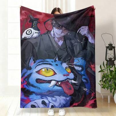 Hasbro 230gsm Cartoon K-Pop Girl Group Flannel Blanket, Comfortable For All Seasons, Versatile For Sofa, Bed, Office, Home Decor, Ideal Gift For K-Pop Fans