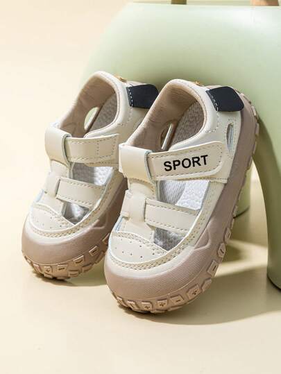 Toddler & Kids' Fashion Minimalist Sports Sandals, PU Outdoor Casual Anti-Kick Anti-Slip Slippers For Spring/Summer, Suitable For Vacation, Street, Home, Beach